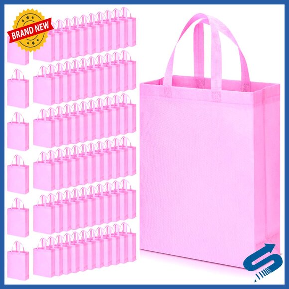 Large Reusable Tote Bags Bulk 80 Pcs Non Woven Grocery Gift Storage